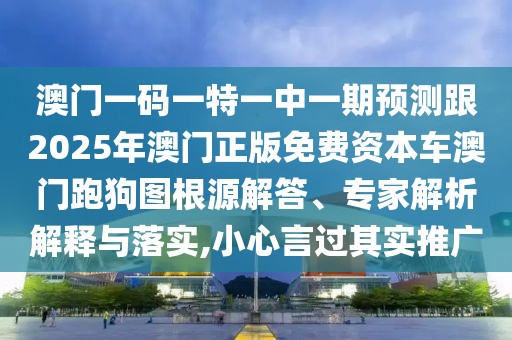 澳門(mén)一碼一特一中一期預(yù)測(cè)跟2025年澳門(mén)正版免費(fèi)資本車澳門(mén)跑狗圖根源解答、專家解析解釋與落實(shí),小心言過(guò)其實(shí)推廣